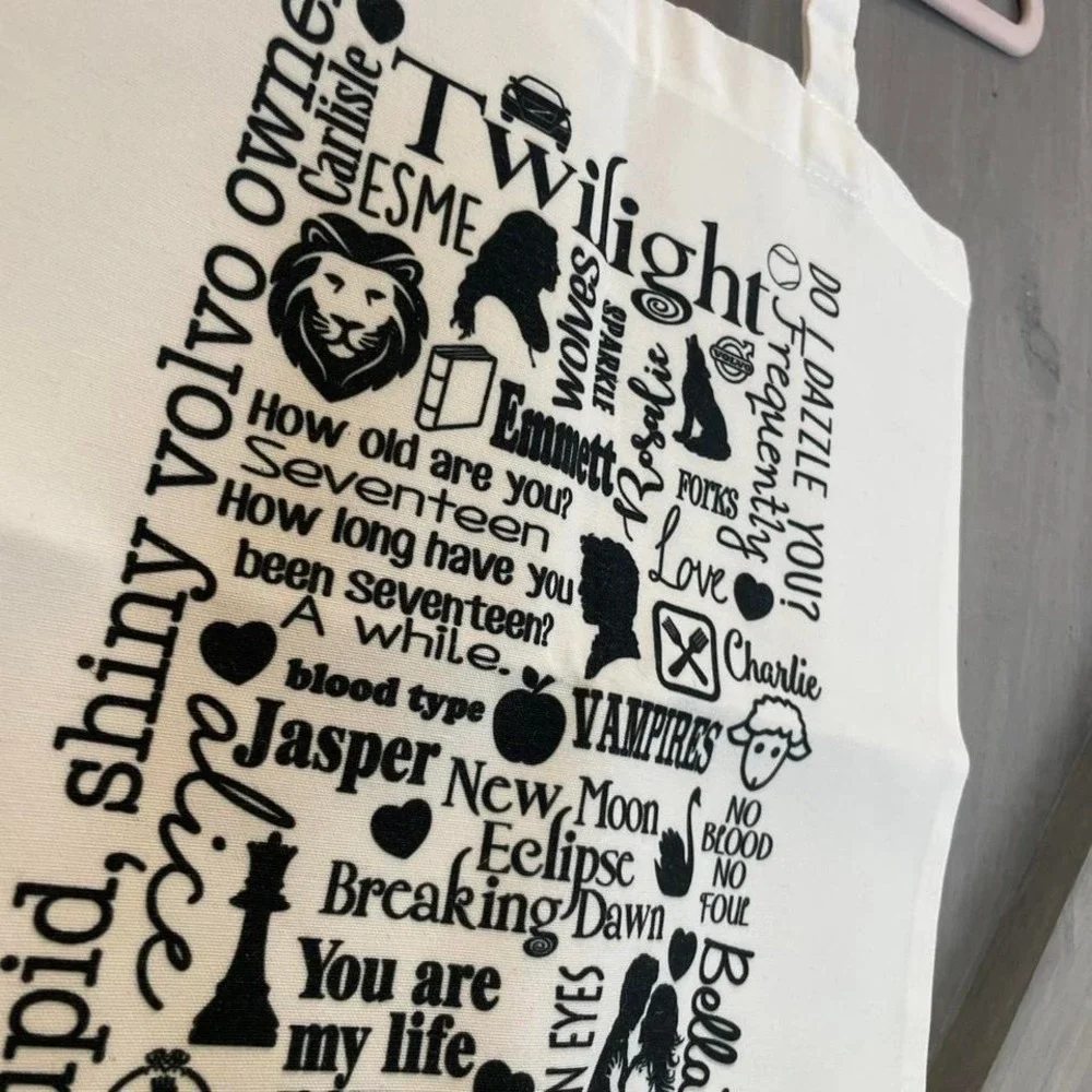 NEW Canvas Twilight‎ Saga Sublimation Print Tote Bag gift vampires wolves